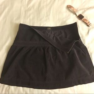 J.Crew mini skirt, pleated corduroy, navy